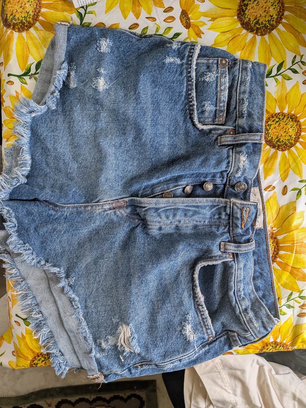 We The Free Distressed Denim Cutoff Shorts - Blue